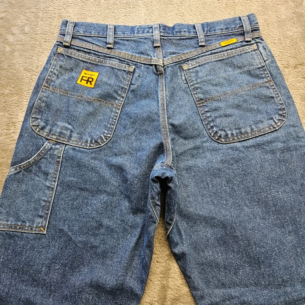 Wrangler Riggs Workwear FR Jeans Mens 34x34 Blue Flame Resistant Reflective CAT2